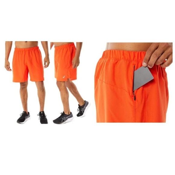 ASICS Men's Ready-Set 7In Shorts, Cherry Tomato, Sz. M - Picture 1 of 10